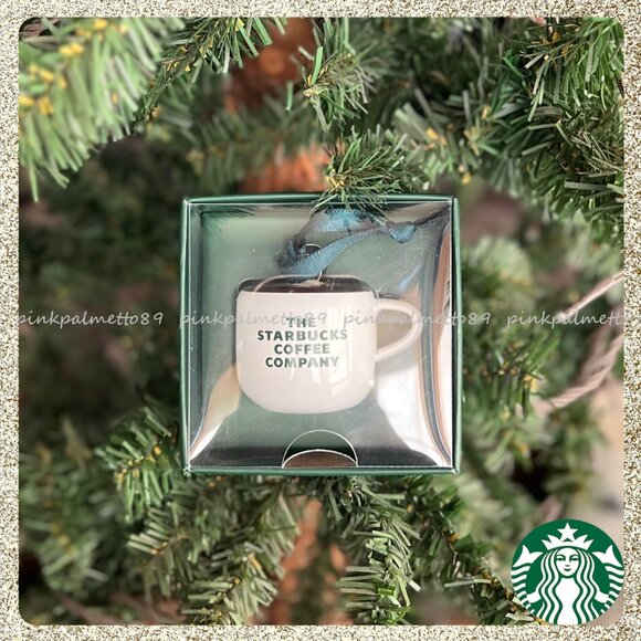 🎄☕ NIB/NWT 2025 Starbucks Glass Latte Christmas Tree Ornament Dated - Picture 5 of 6
